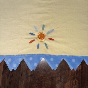 Vtg Child of Mine Carter's Sun Baby Blanket Blue Yellow Triangle Edge